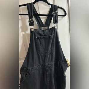 Distressed Denim Long Overalls
